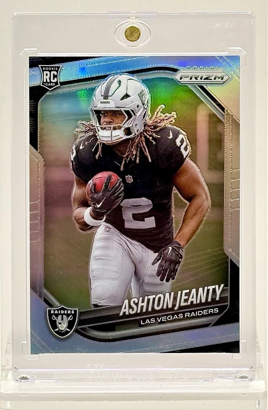 Listing photo for 2025 Panini Prizm Silver Ashton Jeanty Rookie Card RC #315 Las Vegas Raiders NFL