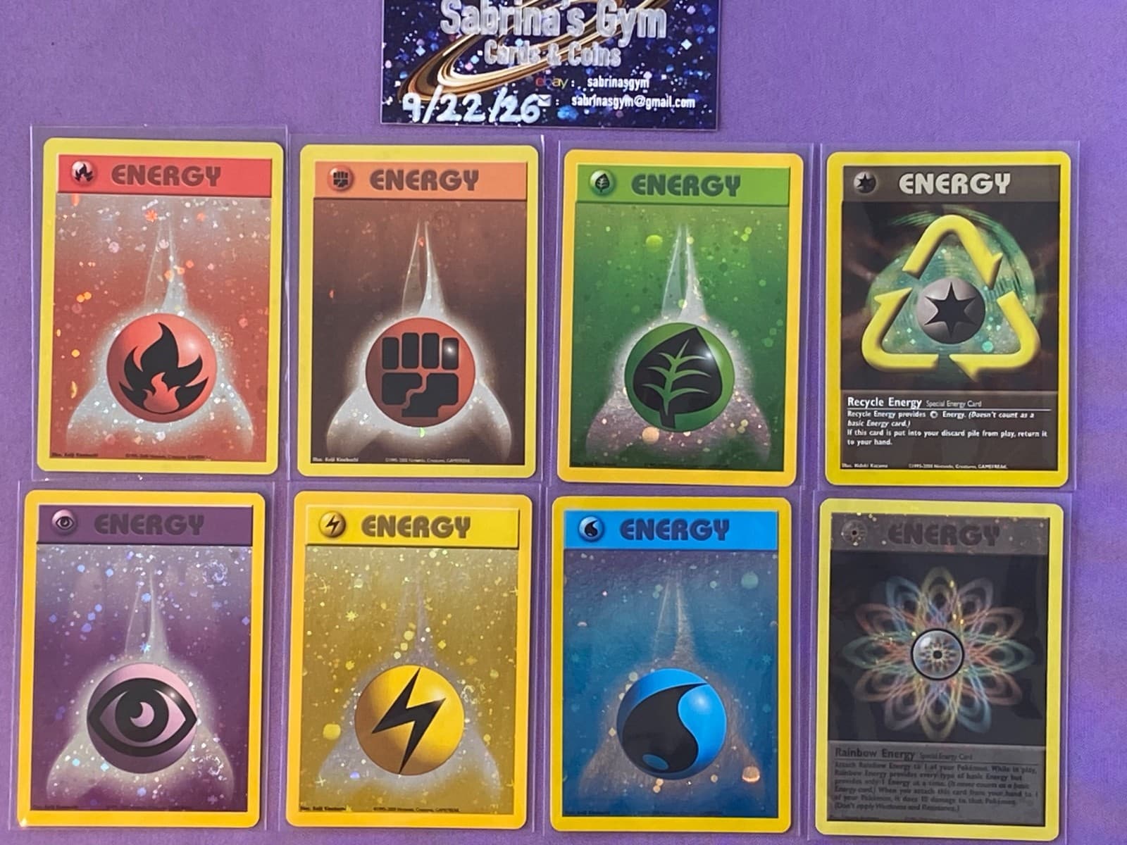 Listing photo for (nm) Complete Set (8) Energy Reverse Holo WOTC League Promo 2002 Pokemon Cards