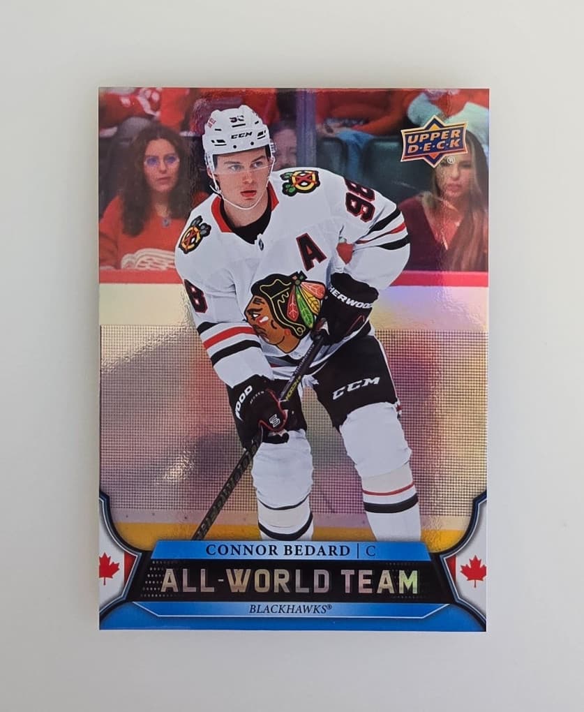 Listing photo for UPPER DECK ALL-WORLD TEAM 2025-2026 CONNOR BEDARD NHL HOCKEY CARD