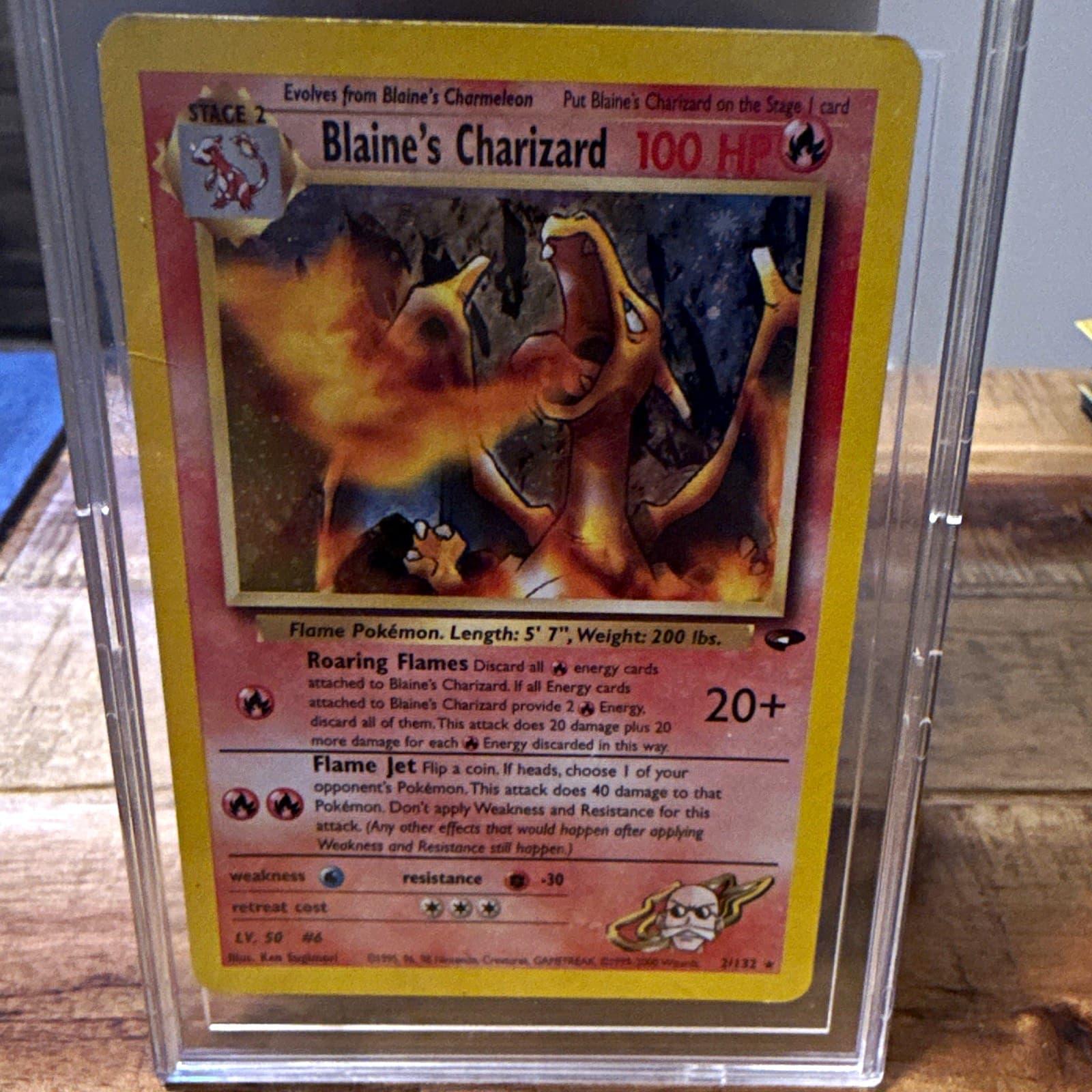 Listing photo for Wizards of the Coast Gym Challenge Blaine's Charizard 2/132 100 HP Holo Rare ENG