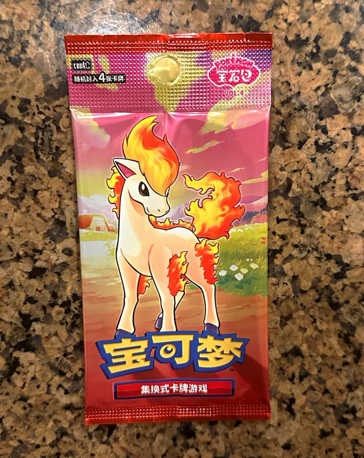 Listing photo for The Pokémon Company Pokémon TCG Chinese 4-Card Booster Pack Ponyta (1 Pack)
