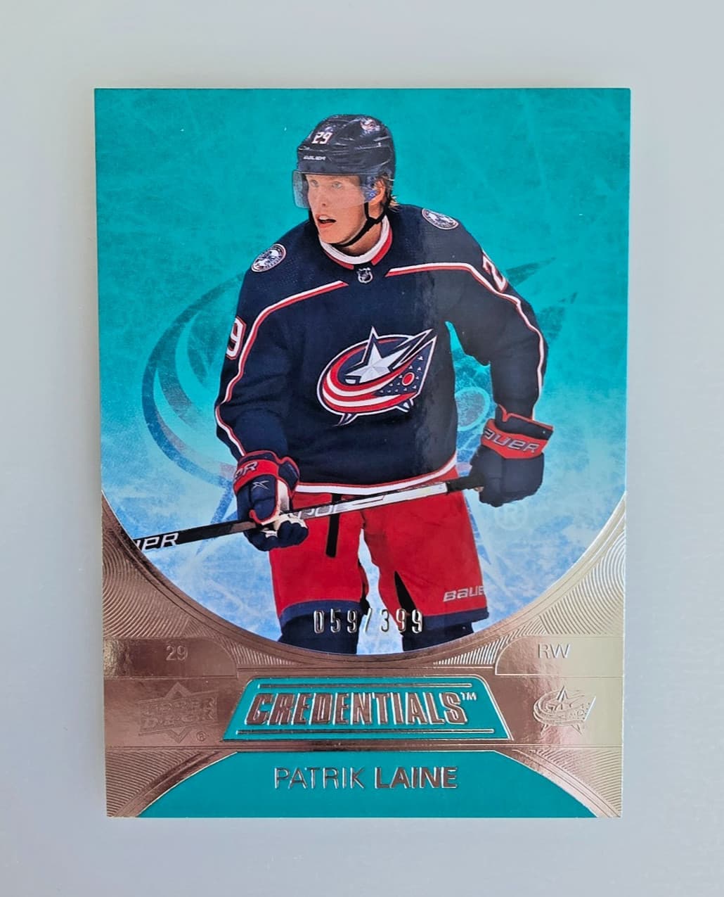 Listing photo for UPPER DECK /399 CREDENTIALS 2021-2022 PATRIK LAINE NHL HOCKEY CARD