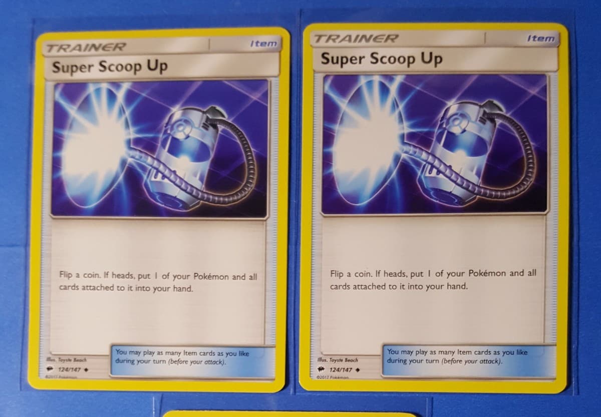 Listing photo for 2x Super Scoop Up 124/147 Pokemon card SM Burning Shadows uncommon NM