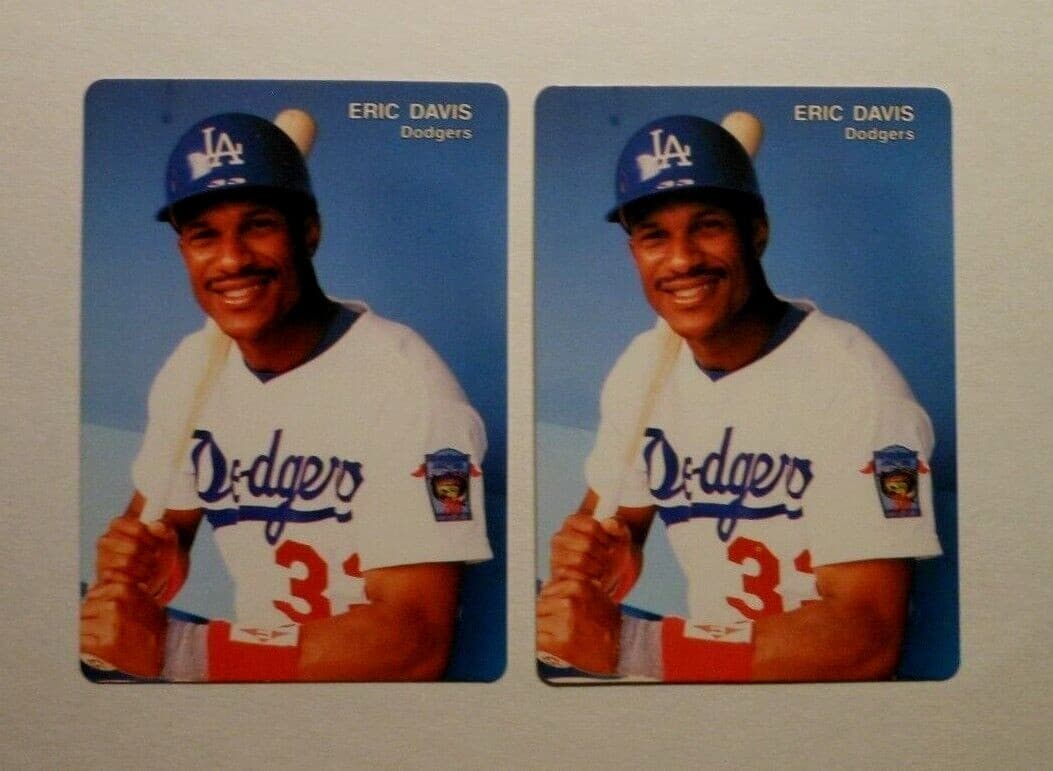 Listing photo for (2) 1992 MOTHER'S COOKIES DODGERS BASEBALL CARDS #4 ERIC DAVIS