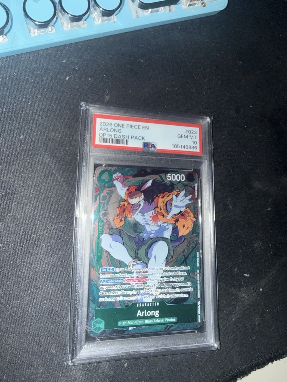 Listing photo for Bandai One Piece Card Game Arlong OP15-023 OP15 Dash Pack Foil Promo PSA 10