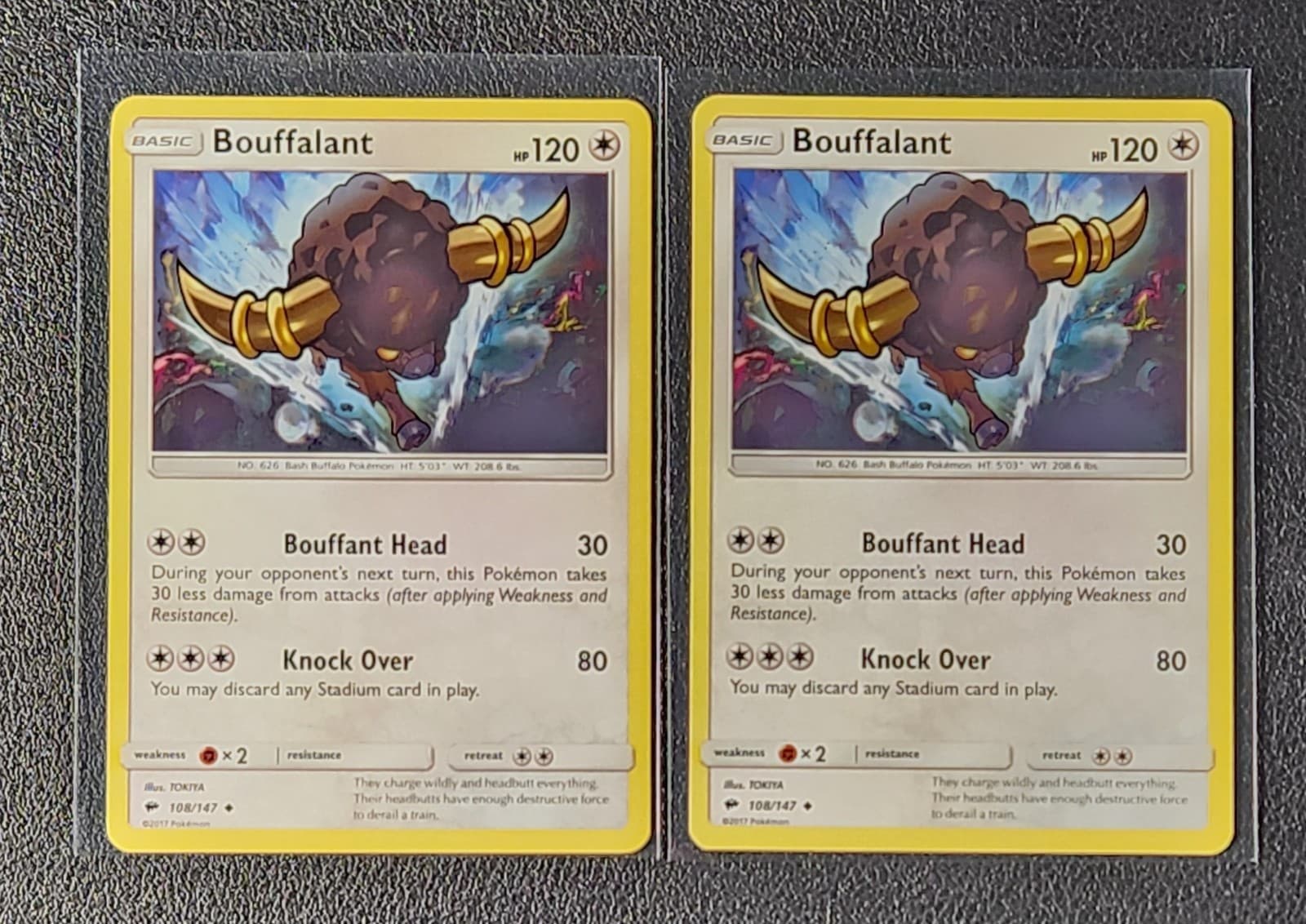 Listing photo for 2x Bouffalant 108/147 Pokemon card SM Burning Shadows uncommon NM