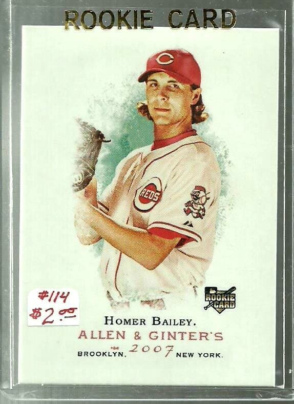 Listing photo for Homer Bailey Rookie Card 2007 Topps MLB Allen & Ginter's #114 RC Cincinnati Reds
