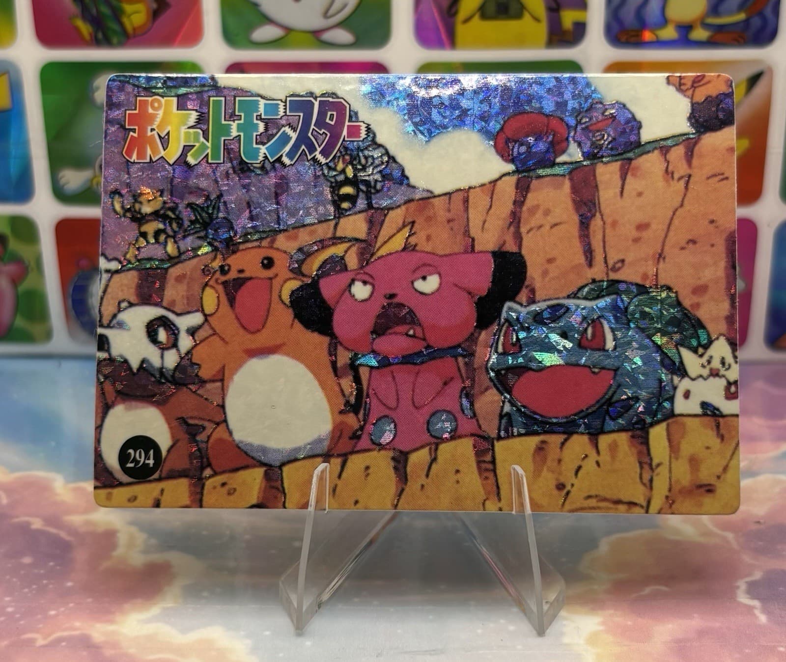 Listing photo for Pokemon Raichu Vintage Pocket Monsters Vending HOLO Prism Sticker 1998 Anime