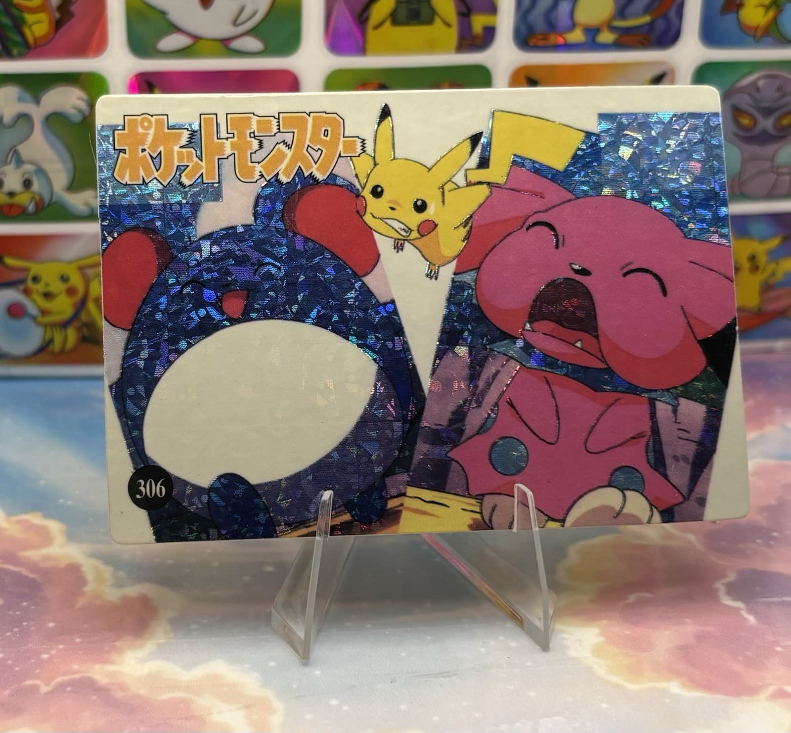 Listing photo for Pokemon Marill Vintage Pocket Monsters Vending HOLO Prism Sticker 1998 Anime