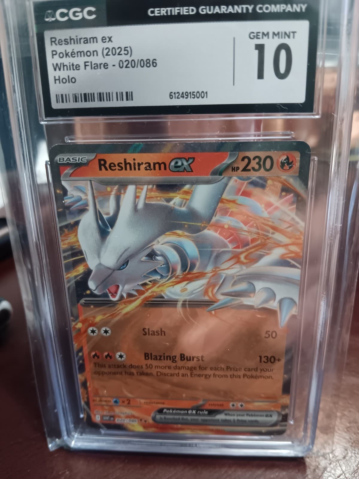 Listing photo for Pokemon Reshiram ex 020/086 Sv: White Flare Holo CGC Gem Mint 10