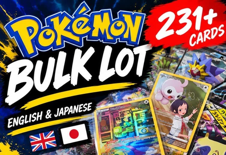 Listing photo for Pokemon Cards 200+ Bundle Lot AR RR V Holo Rare English Japanese Bulk