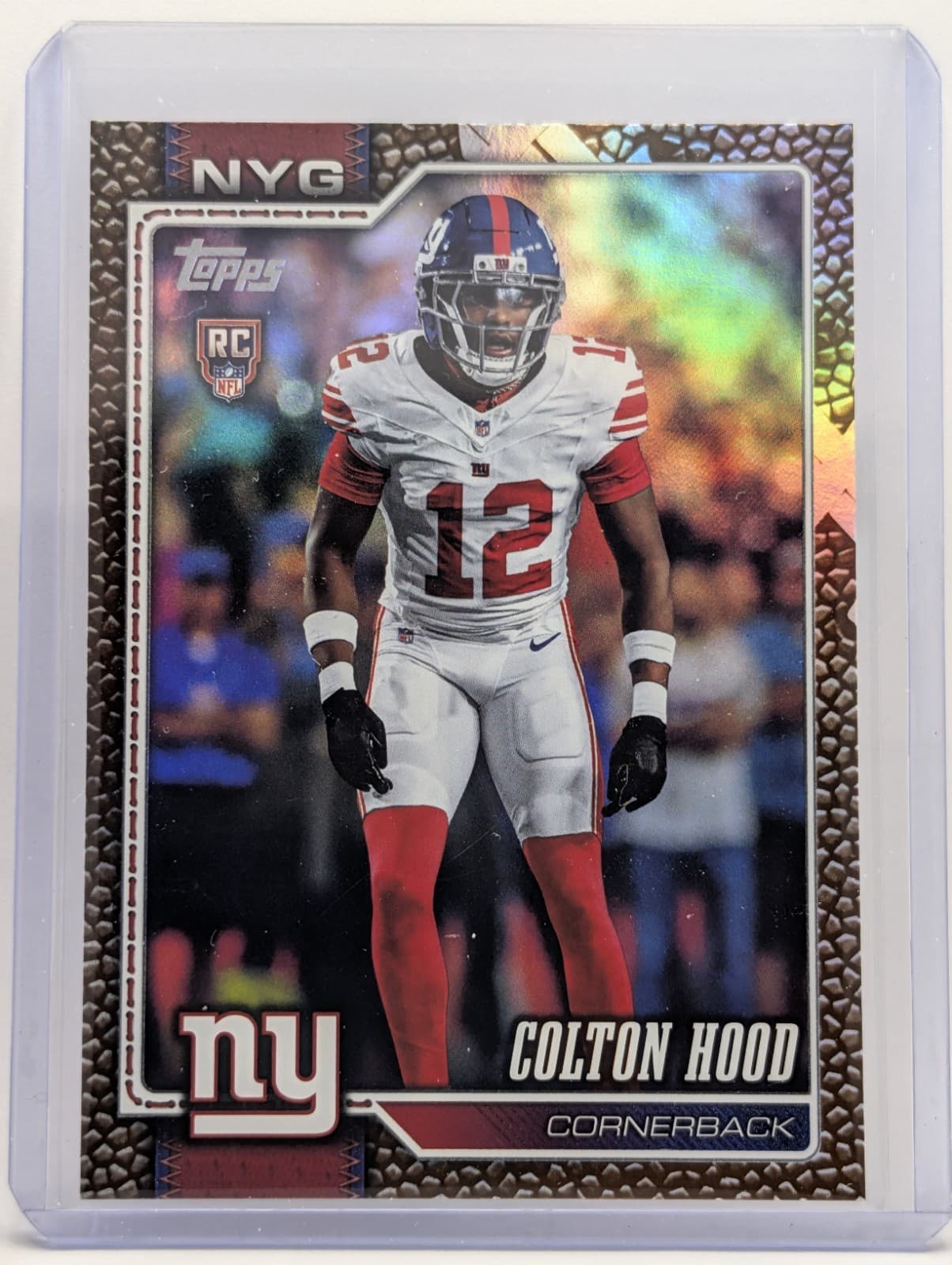 Listing photo for 2026 Topps Colton Hood RC Rookie Pigskin #381 New York Giants NFL Football Card