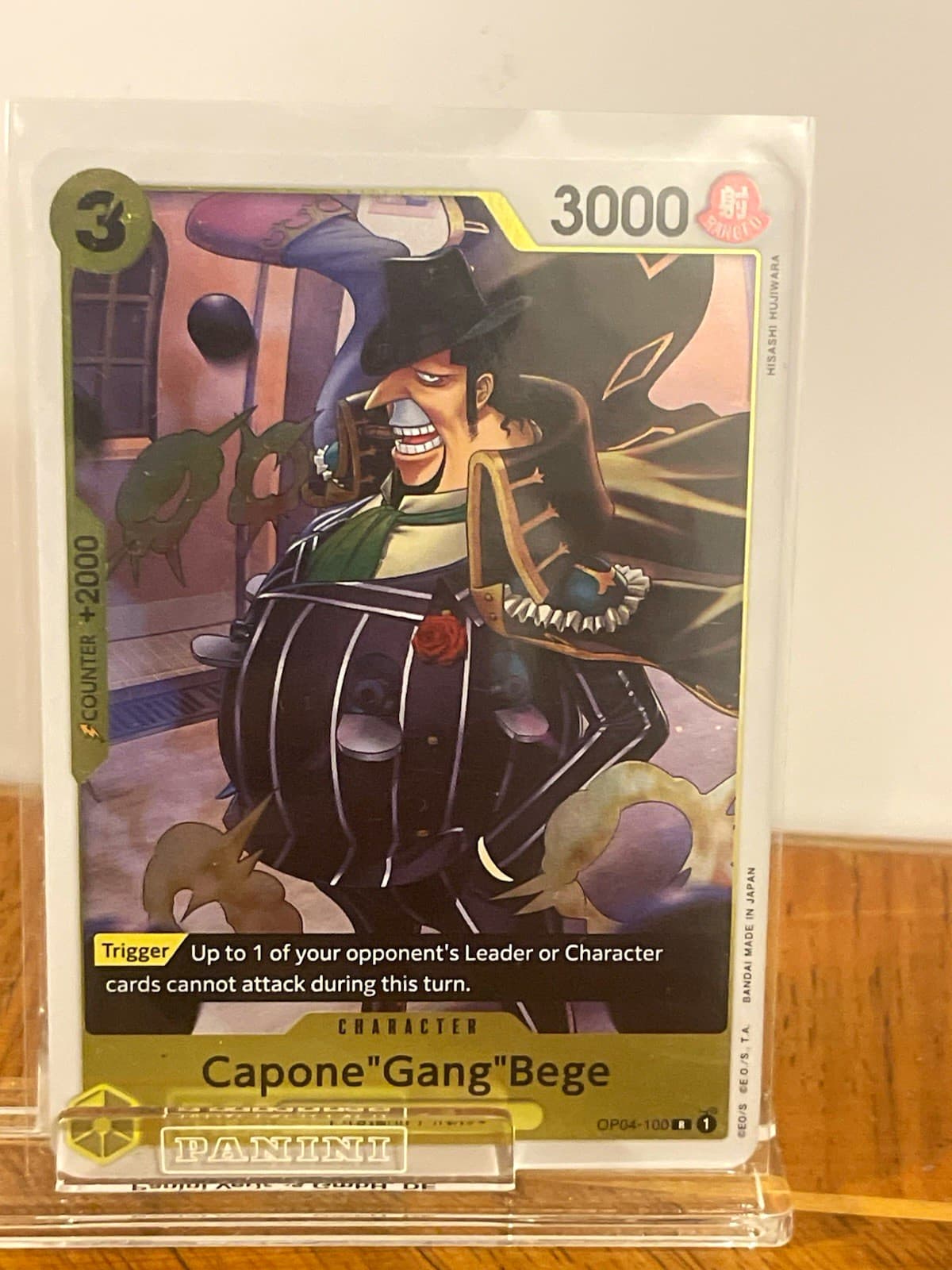 Listing photo for Bandai One Piece Card Game English Capone "Gang" Bef OP04-100 3 3000 Holo Rare