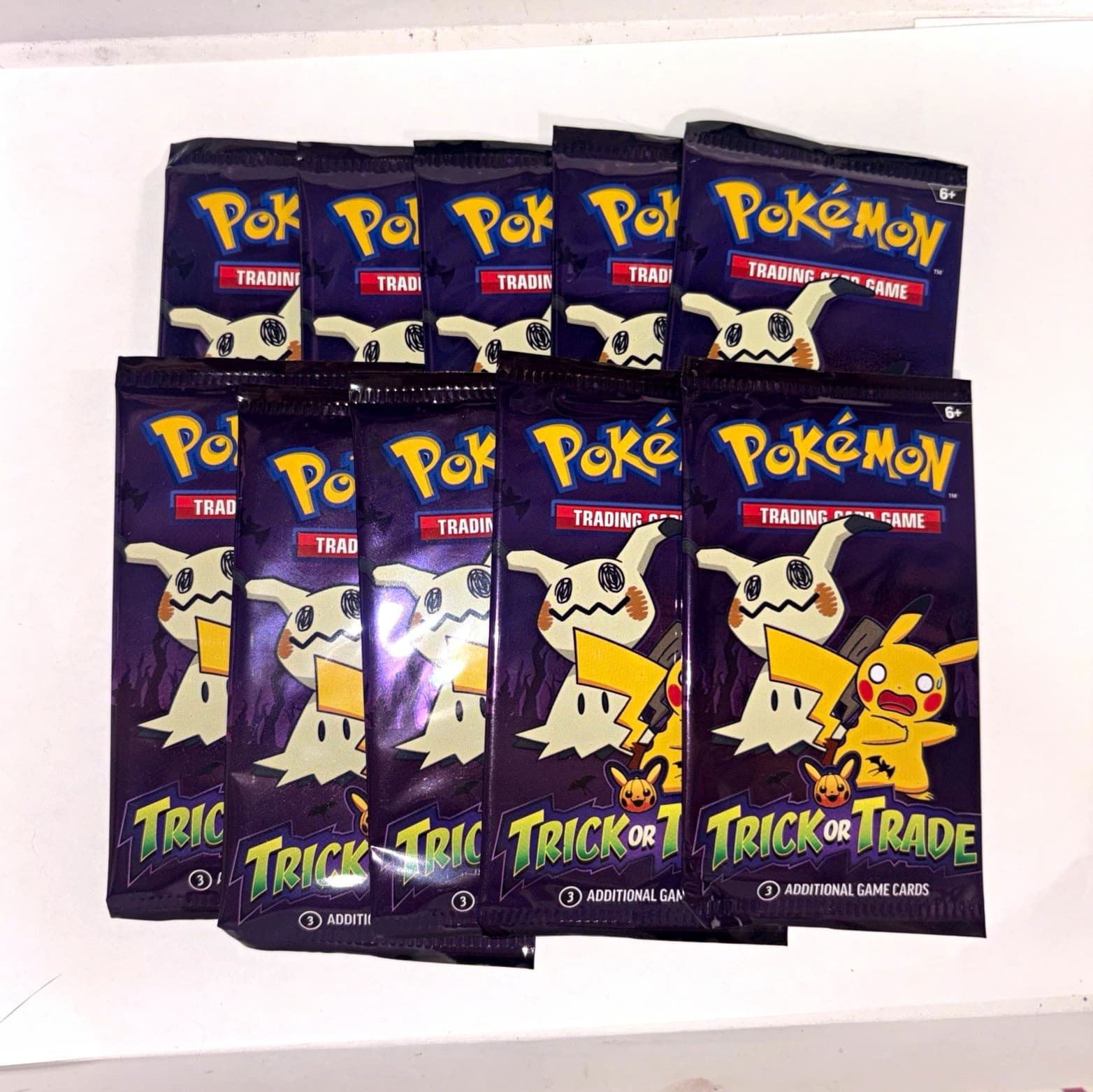 Listing photo for Pokemon TCG Trick or Trade Mini Booster Packs Lot of 10 (3 Cards Each) English