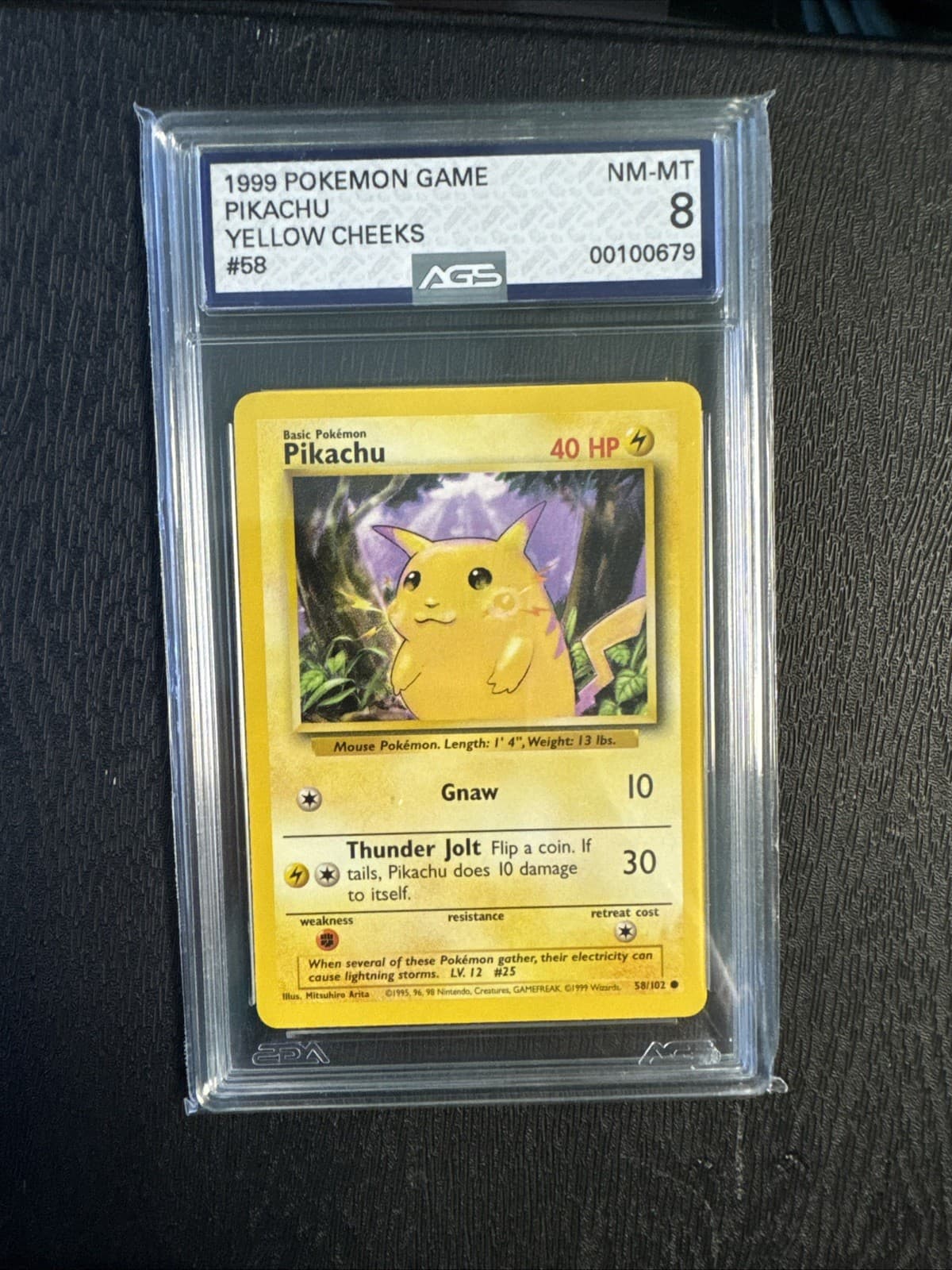 Listing photo for 1999 Pokemon Game Pikachu #58 Yellow Cheeks