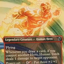 Listing photo for Magic: The Gathering Marvel Super Heroes Human Torch Legendary Creature Card
