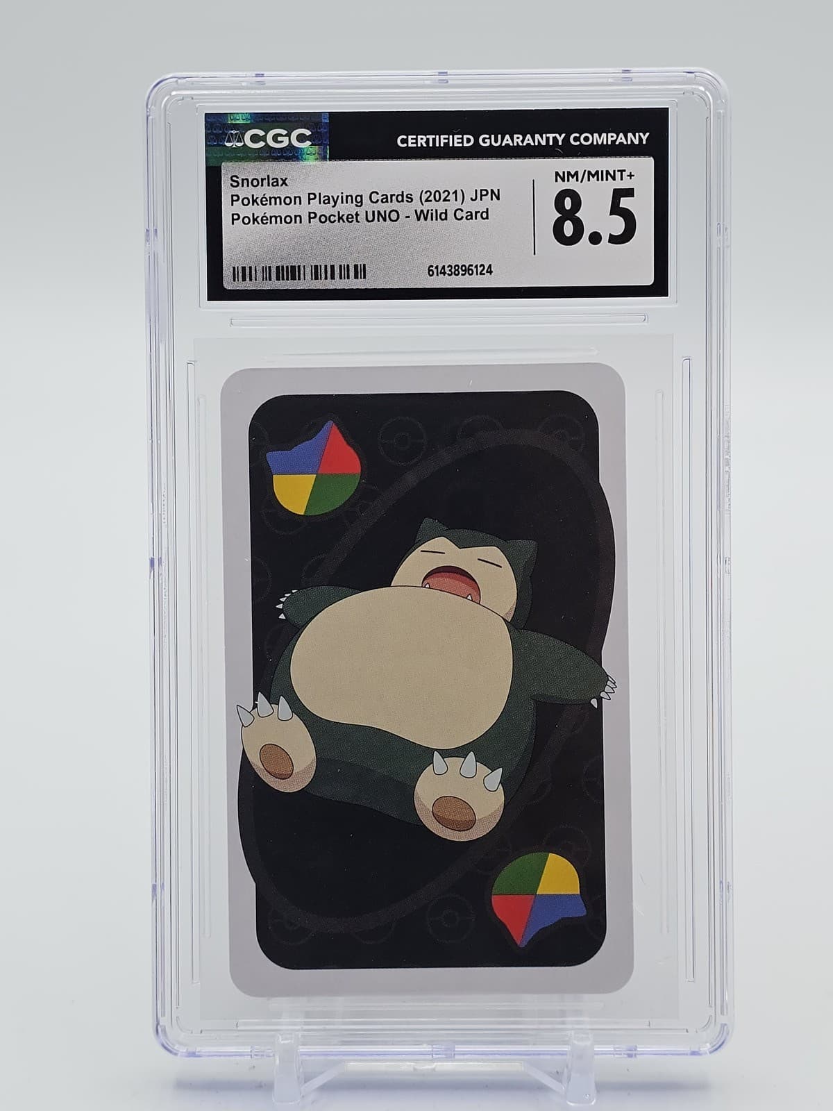 Listing photo for SNORLAX 2021 POKEMON PLAYING CARDS JAPANESE POCKET UNO WILD CARD CGC 8.5