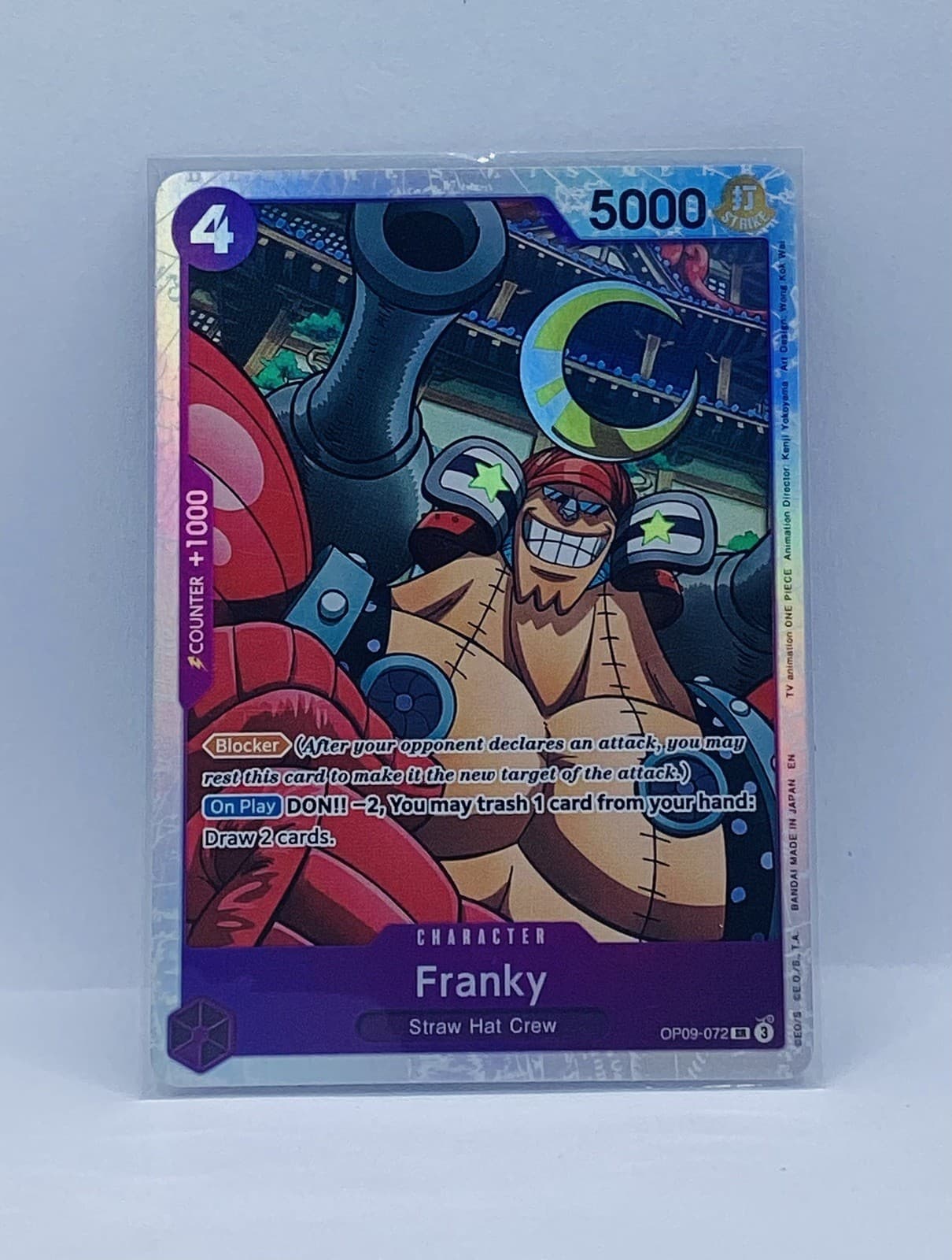 Listing photo for One Piece Card Game Franky OP09-072 Super Rare SR English NM Original
