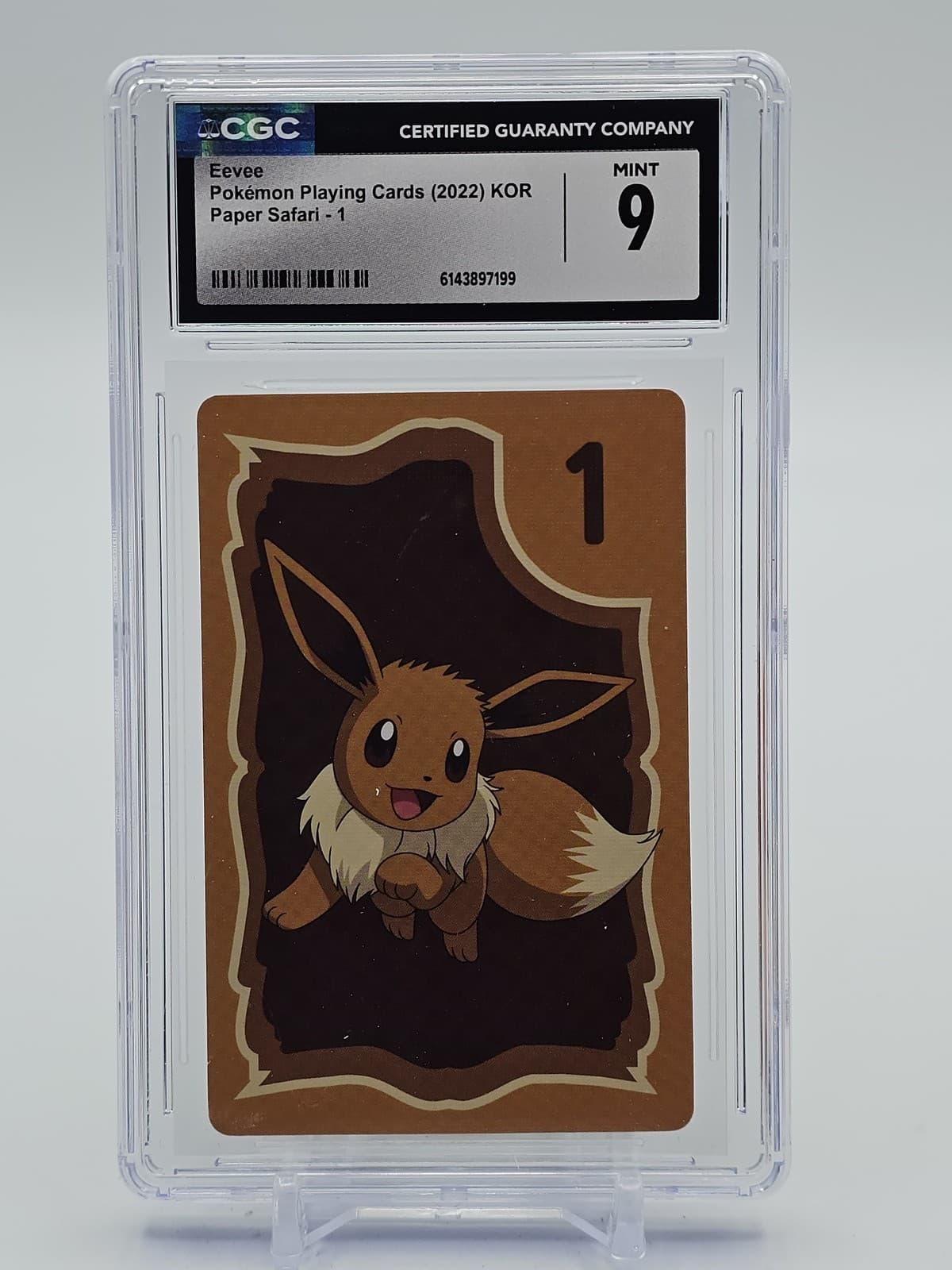 Listing photo for EEVEE 2022 POKEMON PLAYING CARDS KOREAN PAPER SAFARI #1 CGC 9