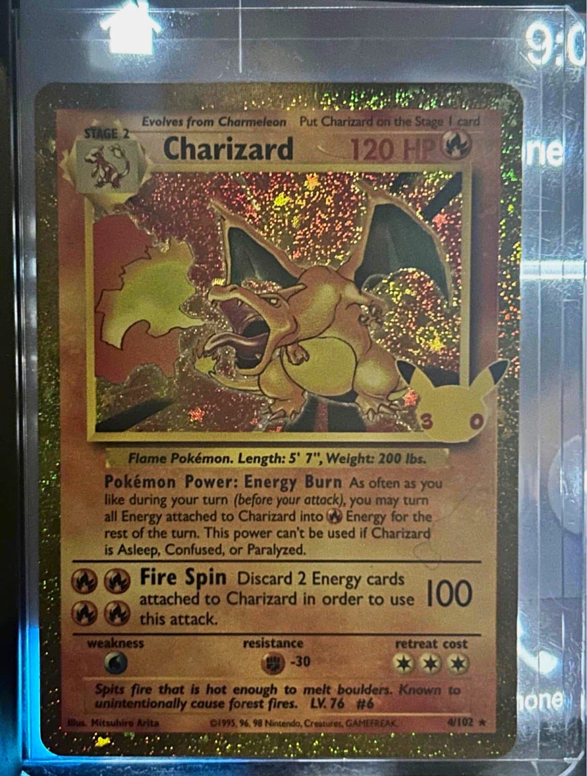 Listing photo for Pokémon Charizard 4/102 30th Celebrations Classic Holo PSA 10 Potential