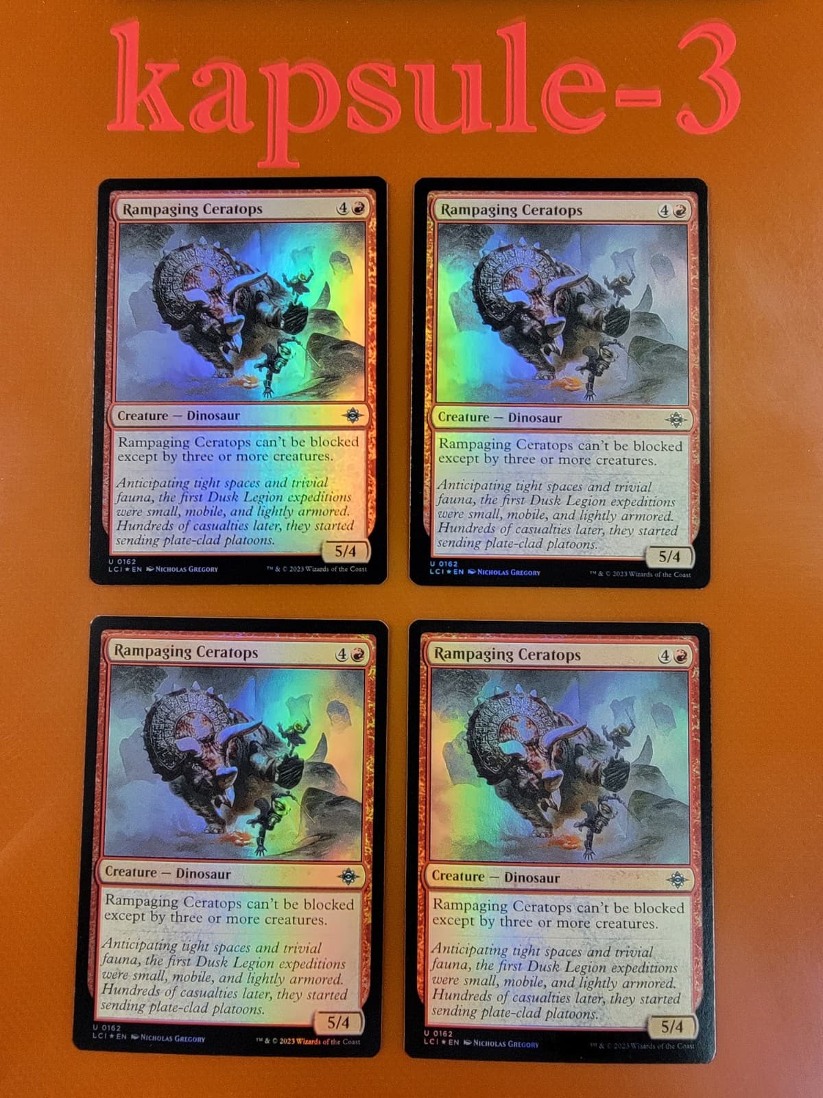 Listing photo for 4x Rampaging Ceratops | FOIL | Lost Caverns of Ixalan | MTG MAGIC CARDS