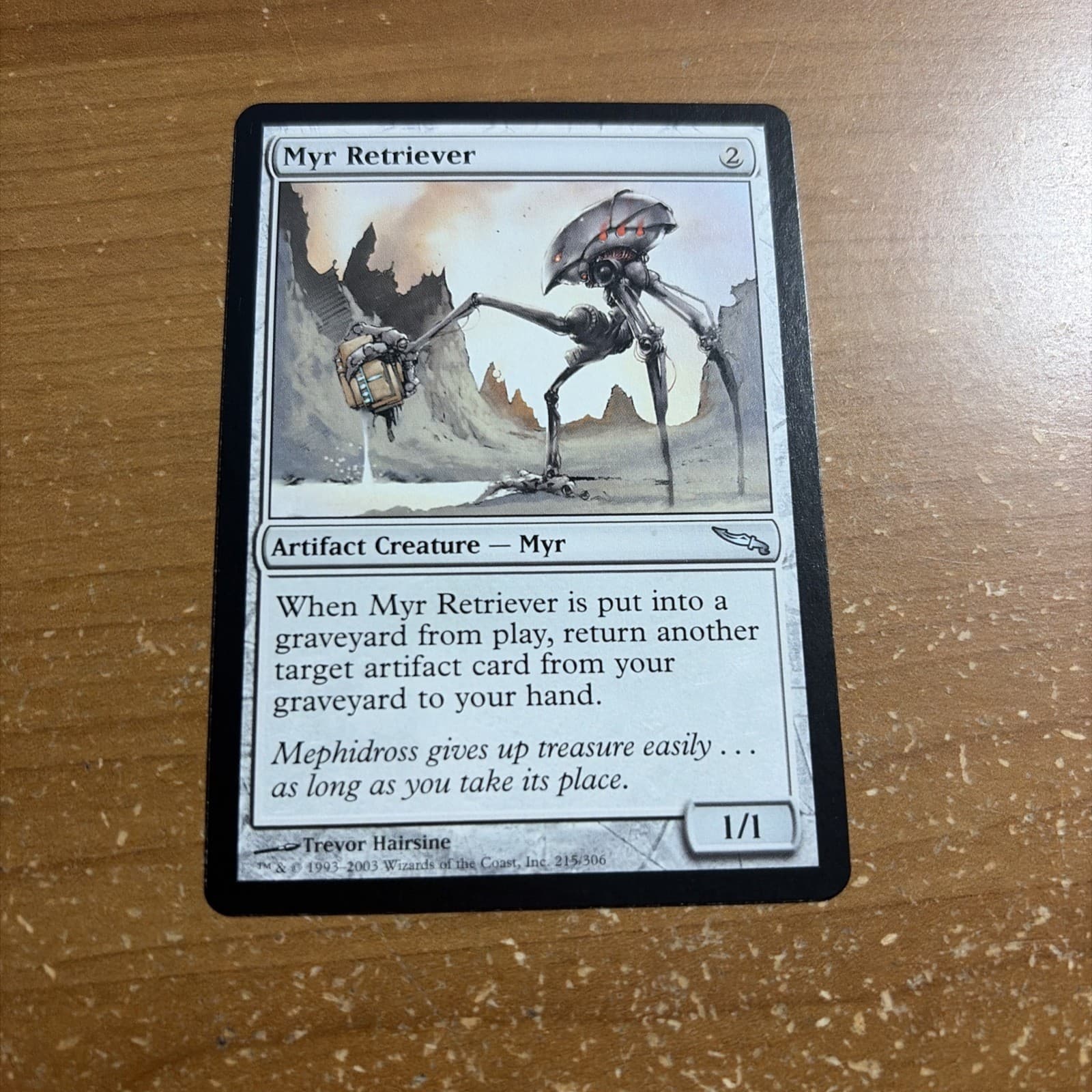 Listing photo for Myr Retriever Mirrodin Magic the Gathering MTG Card (never played) in top loader