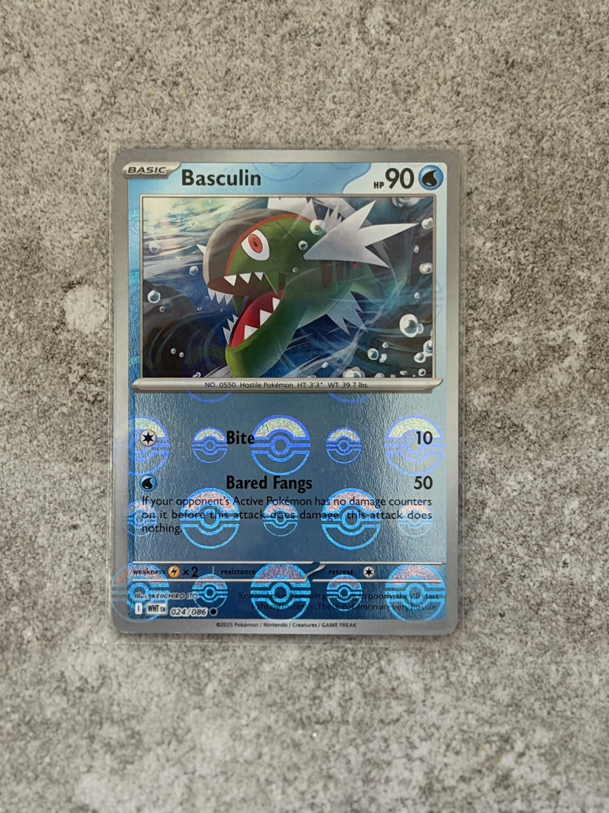 Listing photo for Pokemon TCG: SV 10.5 Balck Bolt & White Flare Masterball BASCULIN Holo Card