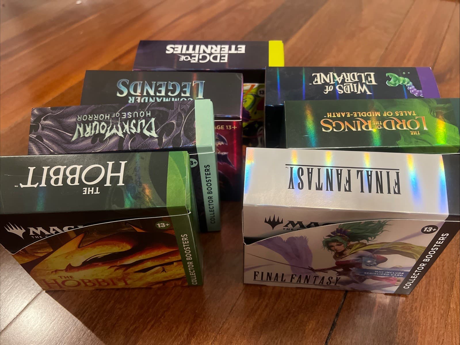 Listing photo for EMPTY Hobbit Final Fantasy Lord Of The Rings 7x Collector Booster Box MTG