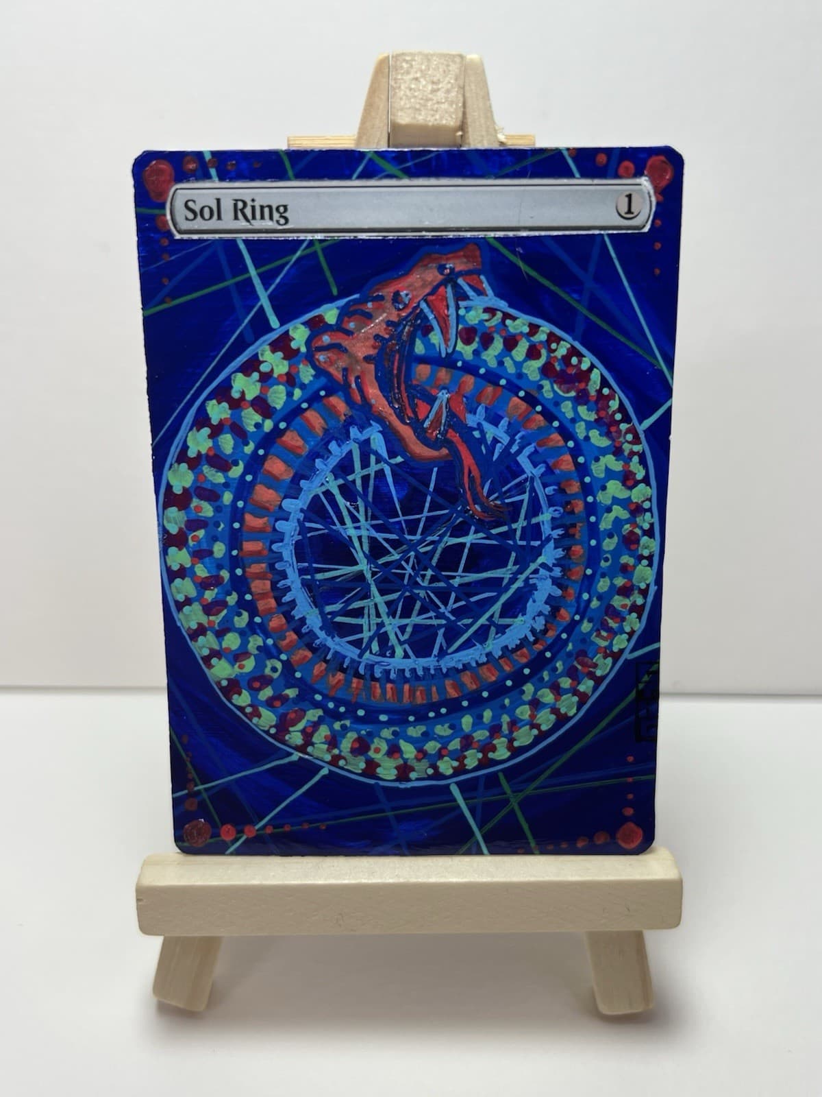 Listing photo for Magic The Gathering Sol Ring Hand Painted Alter Card