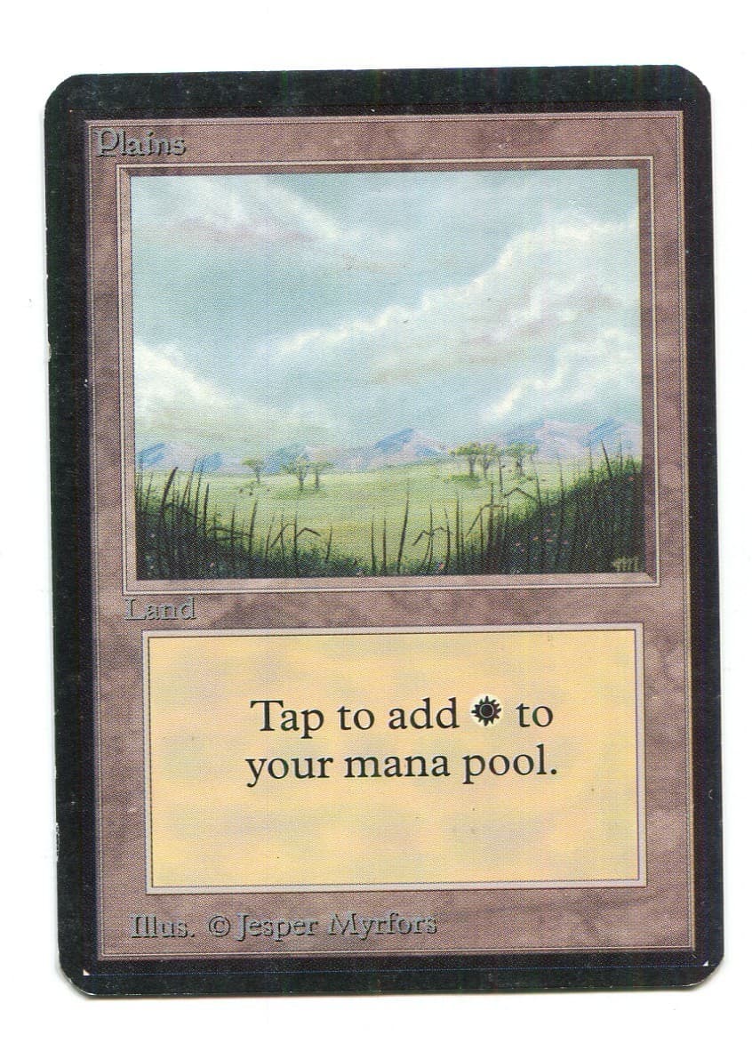 Listing photo for 1x mtg Alpha Plains Magic The Gathering Card ex condition!
