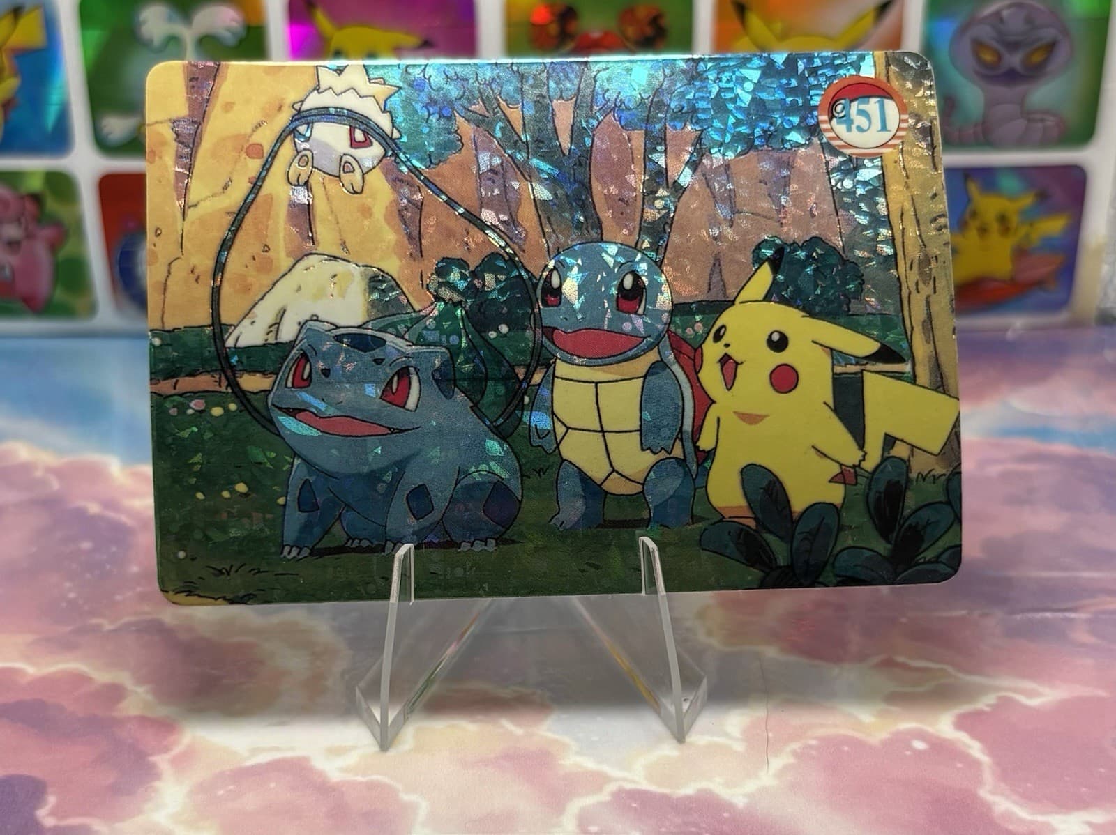 Listing photo for Pokemon Bulbasaur Vintage Pocket Monsters Vending HOLO Prism Sticker 1998
