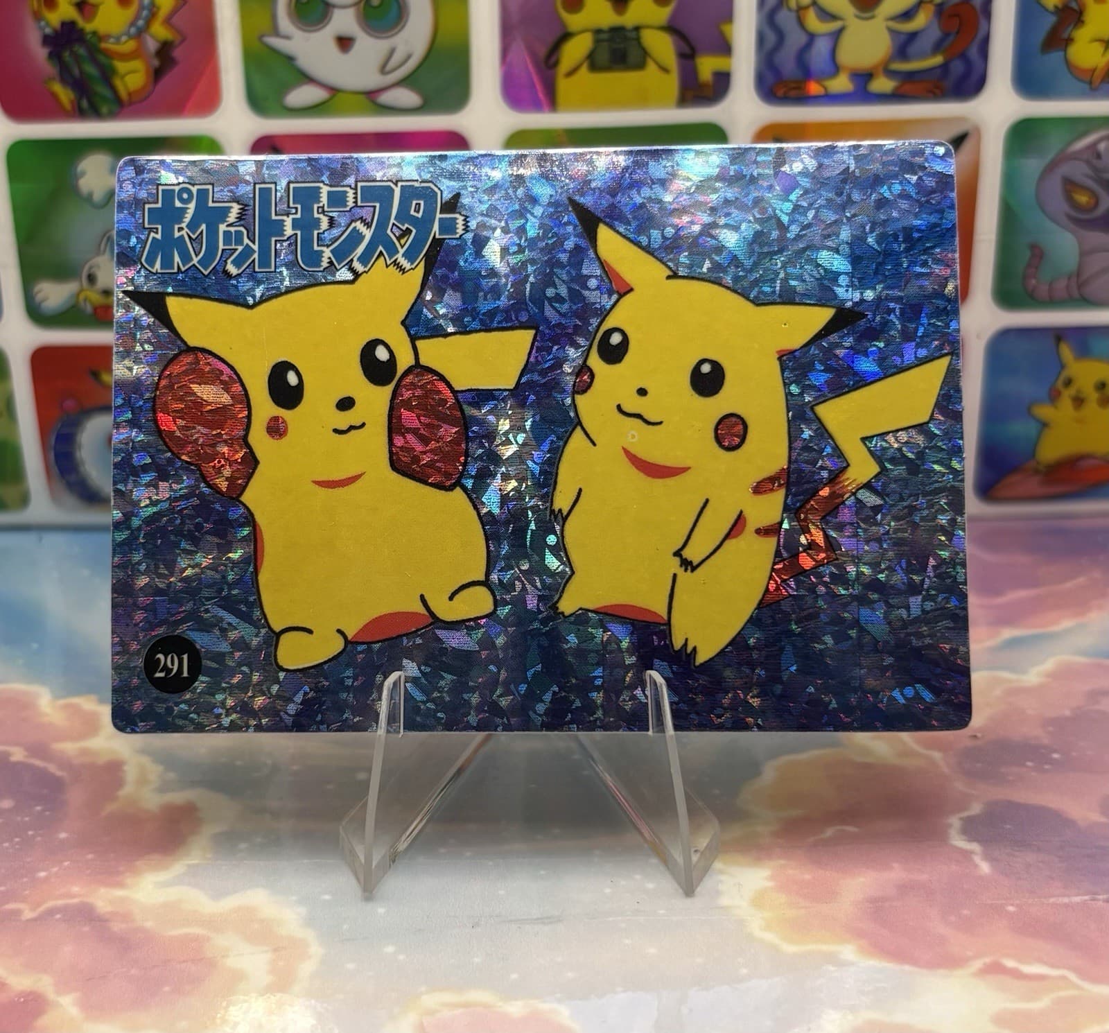 Listing photo for Pokemon Pikachu Vintage Pocket Monsters Vending HOLO Prism Sticker 1998