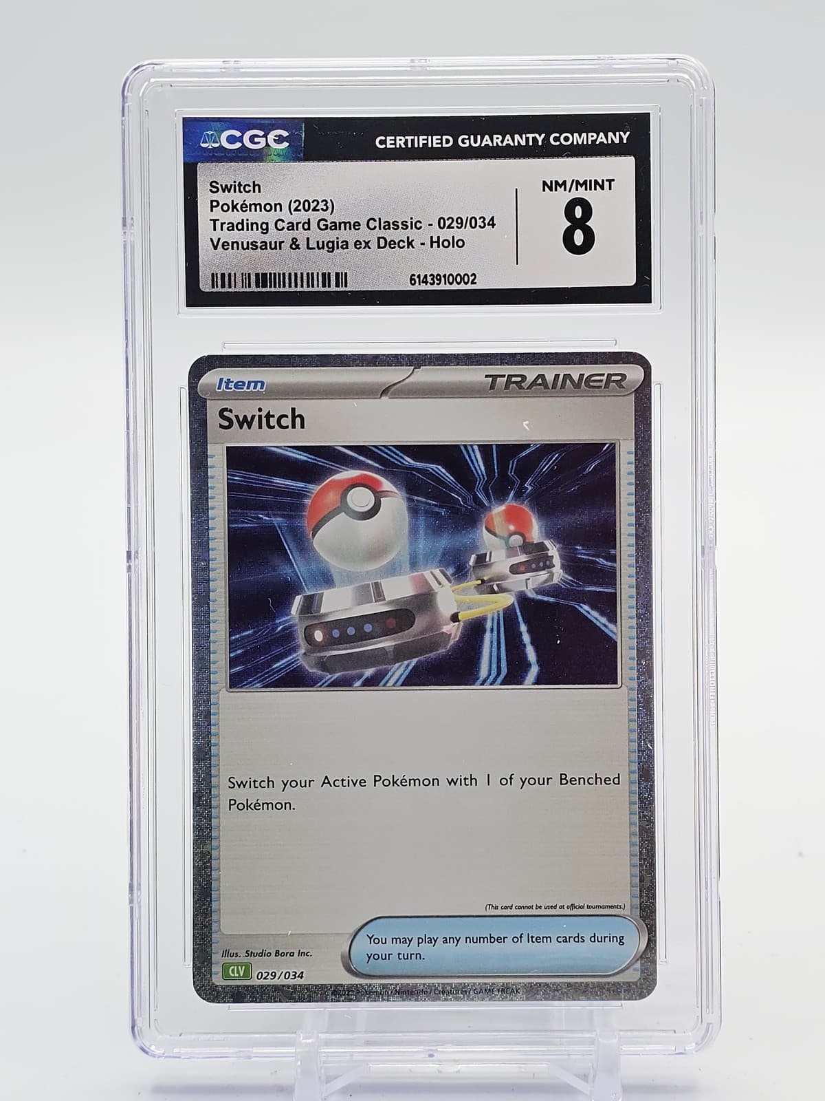 Listing photo for SWITCH 2023 POKEMON TCG CLASSIC VENUSAUR & LUGIA EX DECK HOLO #029/034 CGC 8