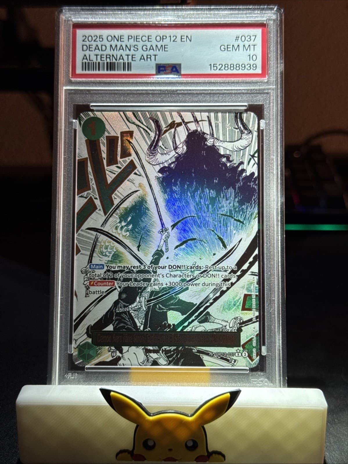 Listing photo for 2025 One Piece OP12 EN Alternate Art #037 Dead Man's Game PSA 10 GEM MINT