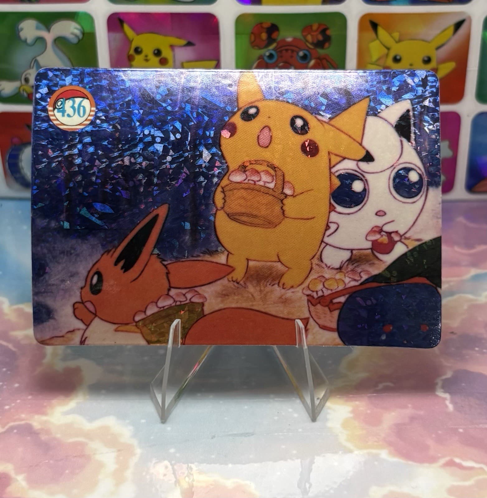 Listing photo for Pokemon Pikachu Vintage Pocket Monsters Vending HOLO Prism Sticker 1998 Eevee