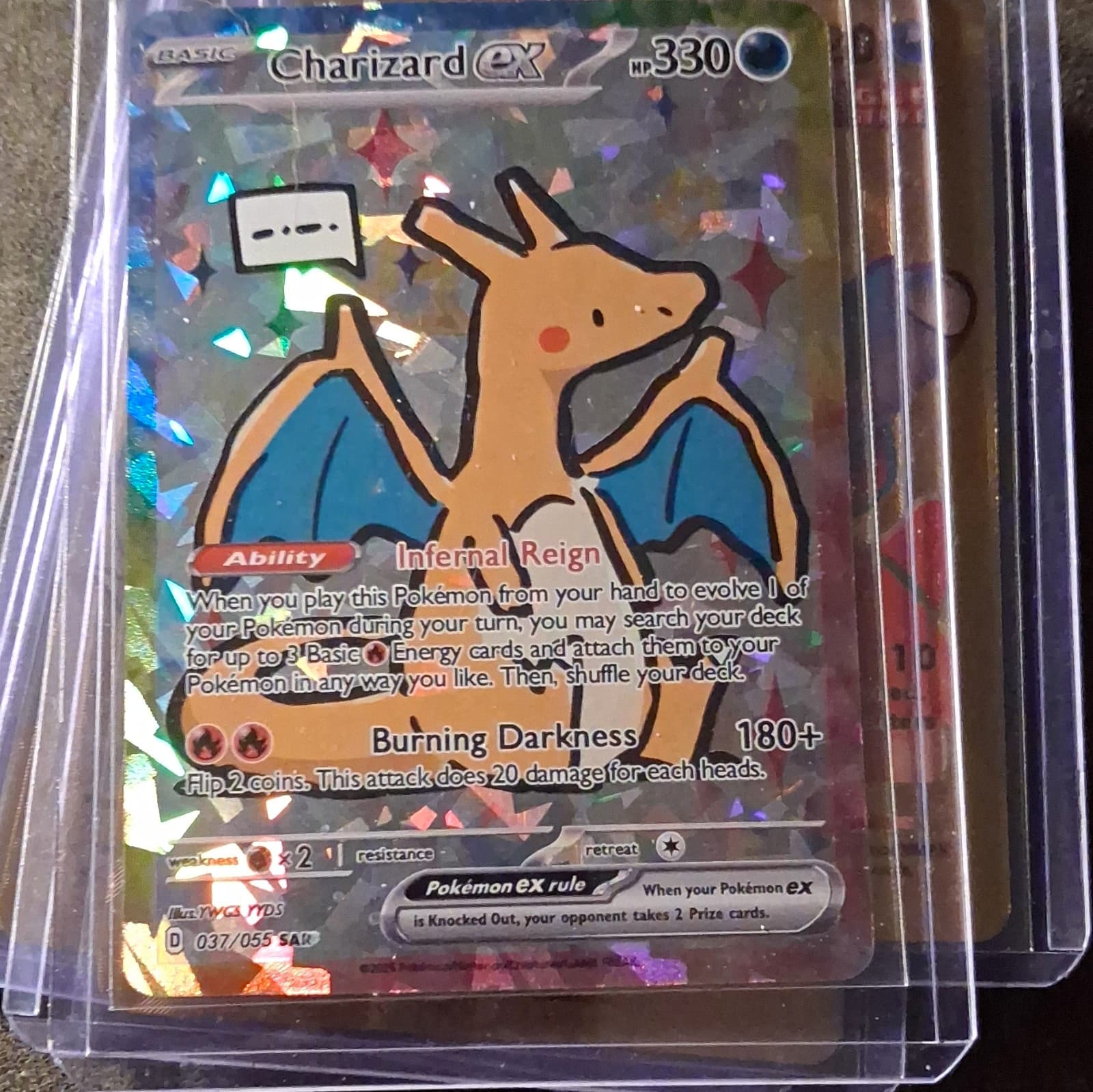 Listing photo for Derpy Pokémon Fan Made Holo Card Charizard