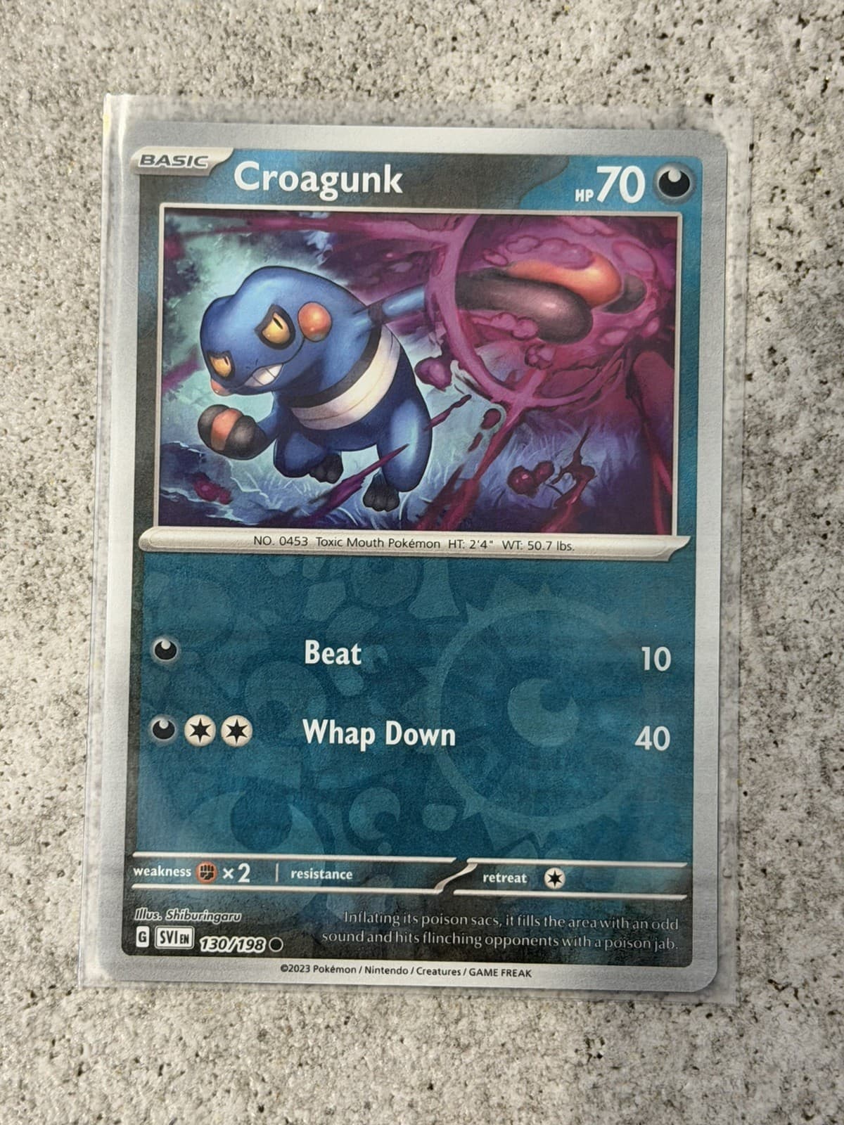 Listing photo for Croagunk 130/198 Pokemon TCG Card SV1 SCARLET AND VIOLET Near Mint NM