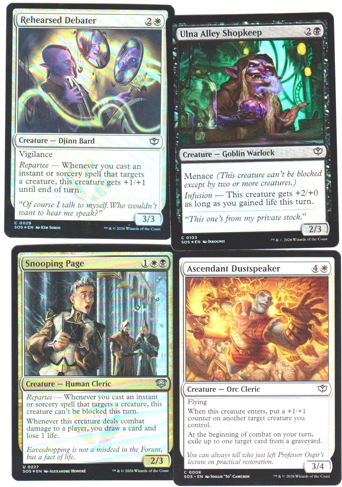 Listing photo for HUMAN CLERIC-40 CARDS -SECRETS O STRIXHAVEN N-MINT MTG MAGIC FOIL MN-10 BK-WHITE
