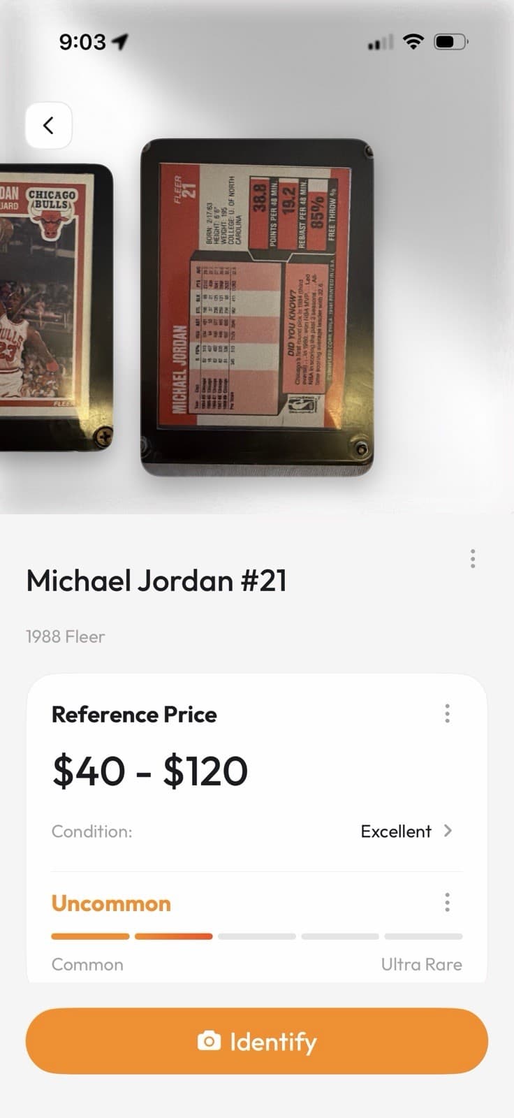 Listing photo for Fleer 1988 Michael Jordan #21 Chicago Bulls NBA Basketball Base Set Card