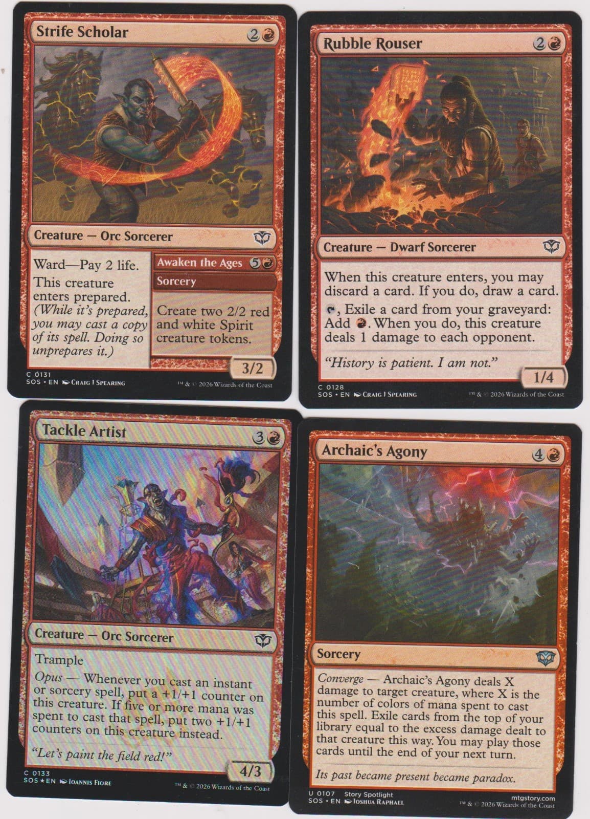 Listing photo for ARCHAIC'S AGONY-STRIXHAVEN; SECRETS DECK-40X CARDS MTG MAGIC N-MINT FOILS M5 RED