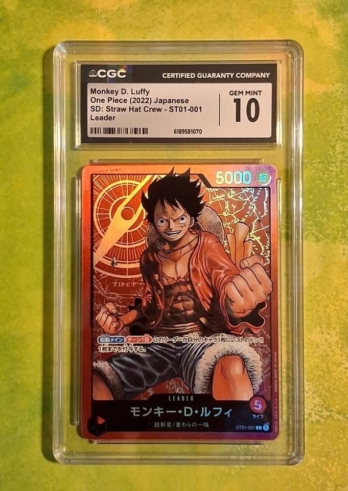Listing photo for 2022 Japanese One Piece Card Game — Monkey D. Luffy ST01-001 Leader — CGC 10