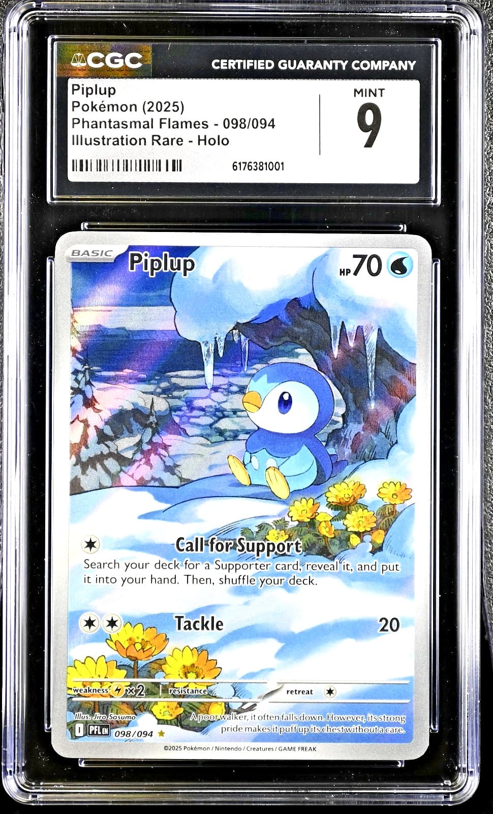 Listing photo for CGC 9 MINT Piplup 098/094 Phantasmal Flames Illustration Rare Pokemon Holo
