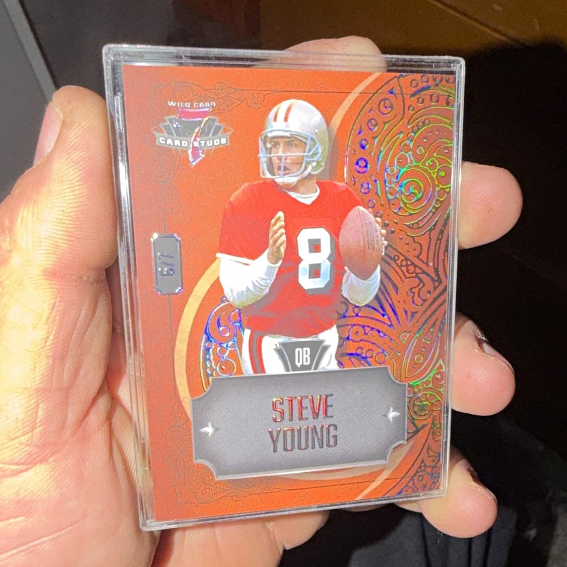 Listing photo for 6/7 Wild Card 2023 Card Studs Steve Young Hologram #7CCR-54 49ers NFL