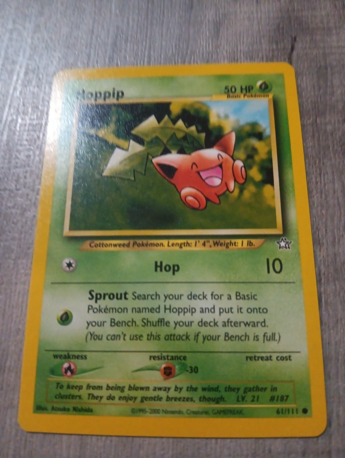 Listing photo for Hoppip Neo Genesis Set 61/111 Pokemon Card