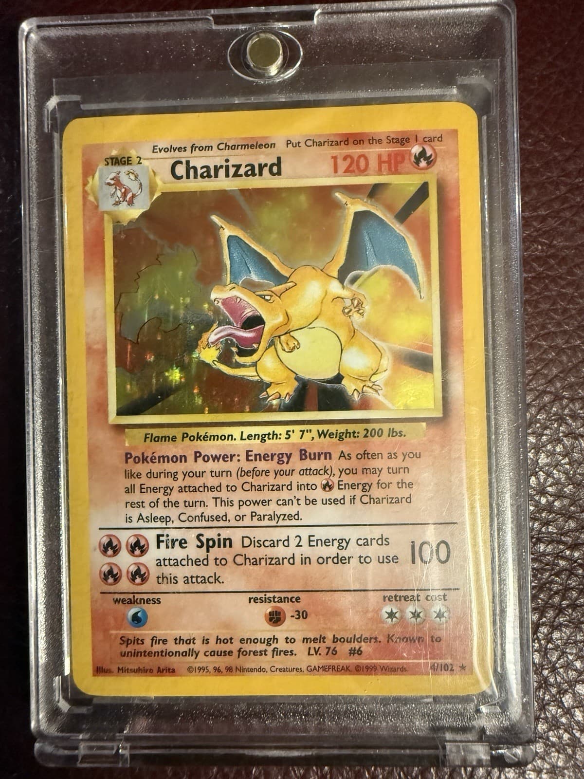 Listing photo for Nintendo Pokemon TCG Charizard 4/102 Base Set Holo Rare English 1999 120HP