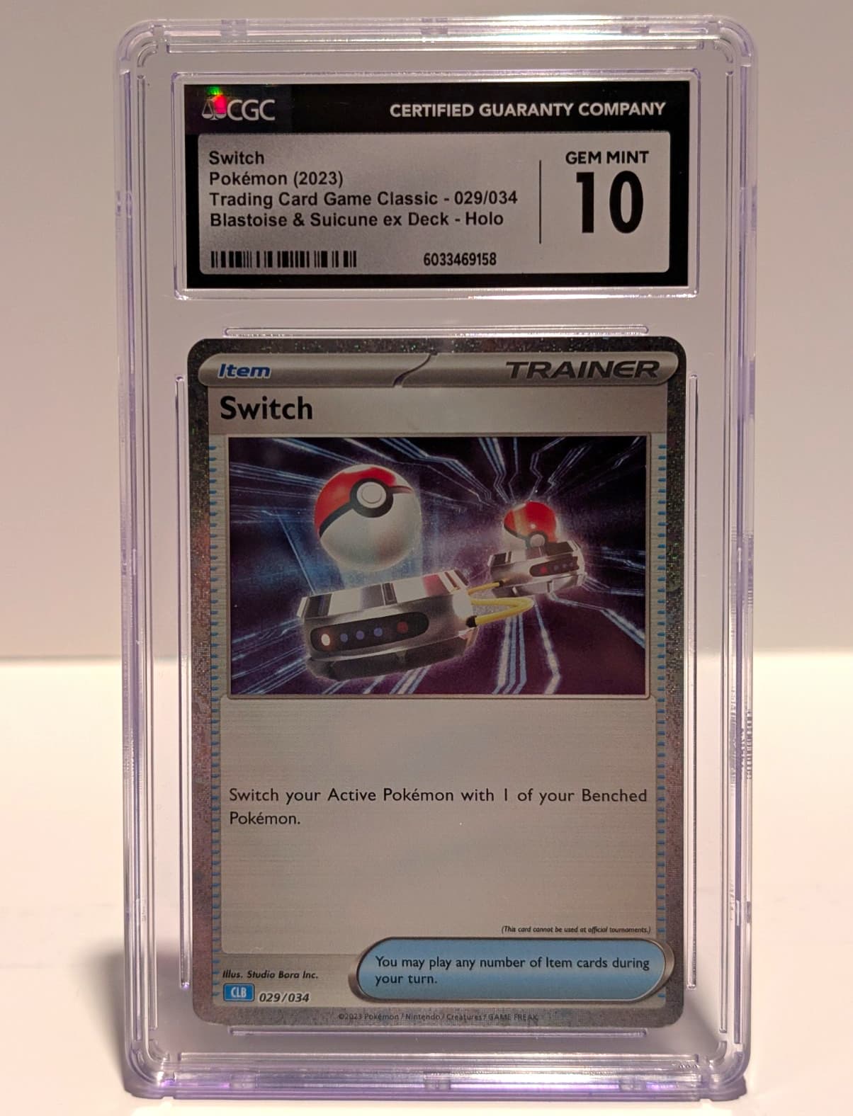Listing photo for CGC 10 Switch 029/034 Pokemon TCG Classic 2023 English Holo Trainer Card