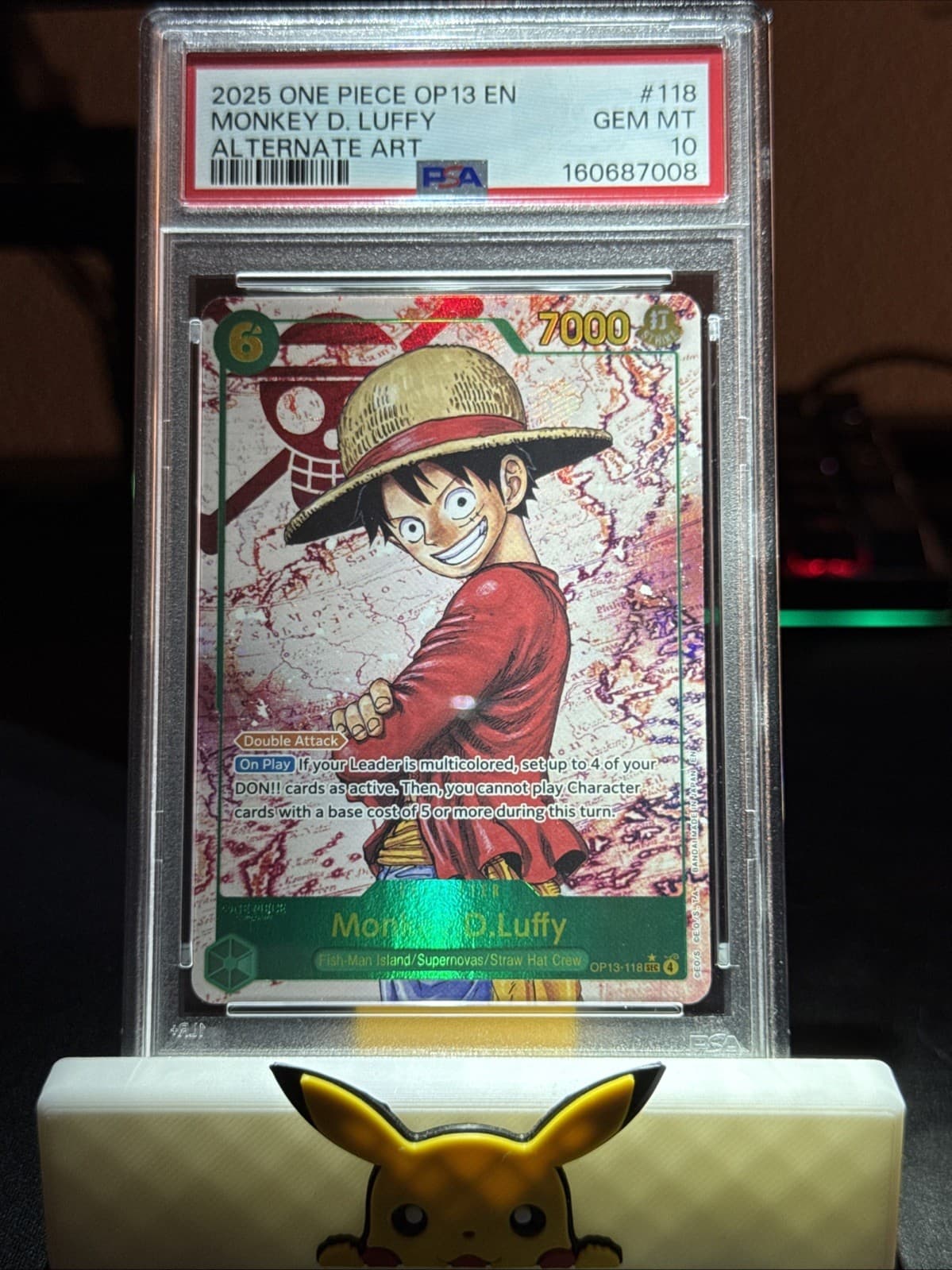 Listing photo for 2025 ONE PIECE OP13-CARRYING ON HIS WILL ALTERNATE ART MONKEY D. LUFFY PSA 10