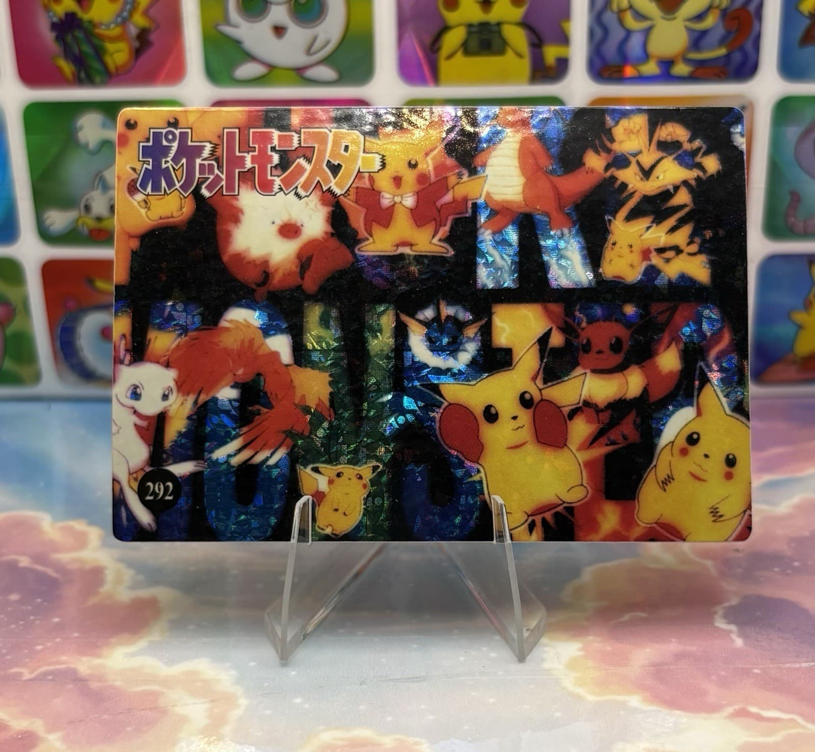 Listing photo for Pokemon Pikachu Vintage Pocket Monsters Vending HOLO Prism Sticker 1998 Anime