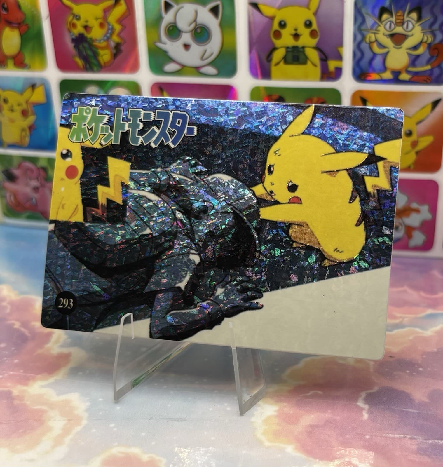 Listing photo for Pokemon Ash Pikachu Vintage Pocket Monsters Vending HOLO Prism Sticker 1998