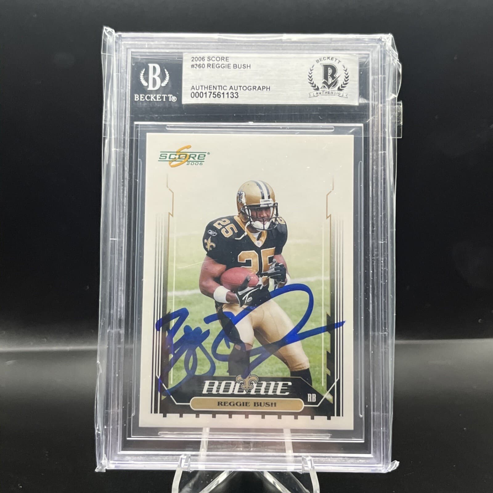 Listing photo for 2006 NFL SCORE REGGIE BUSH ON CARD AUTO! BECKETT CERT AUTHENTIC SAINTS USC 🔥